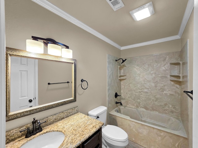 9570 Cumberland Dr, Beaumont, TX 77708 - full bath featuring vanity, shower / bath combination, and ornamental molding