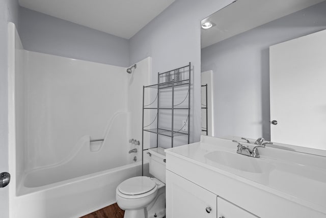 1003 Park Mdw, Beaumont, TX 77706 - full bathroom featuring toilet, shower / bath combination, wood finished floors, and vanity