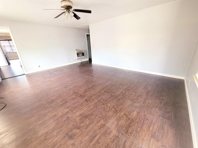 2210 Nora St, Beaumont, TX 77705 - empty room with ceiling fan, wood finished floors, and heating unit