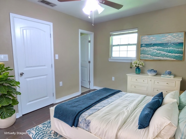 5335 Idylwood St, Beaumont, TX 77703 - bedroom featuring wood finished floors, baseboards, and ceiling fan