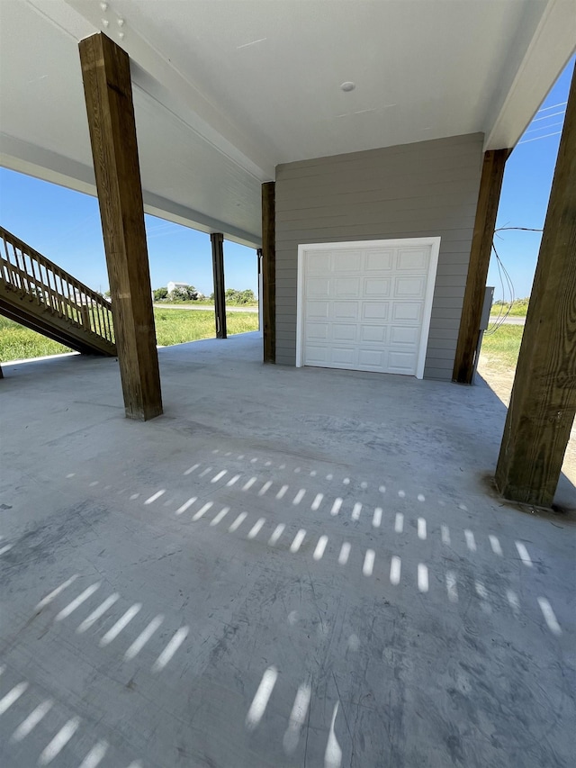 view of garage