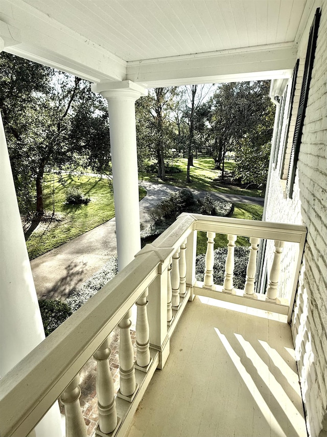 balcony with covered porch