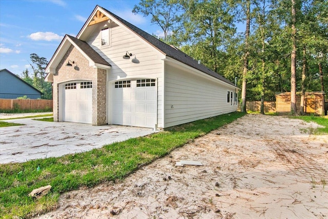 view of garage