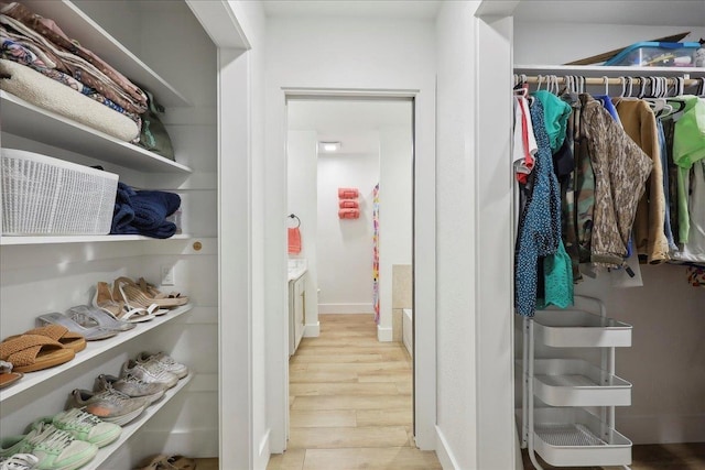 11109 County Road 701, Buna, TX 77612 - walk in closet featuring light wood-type flooring