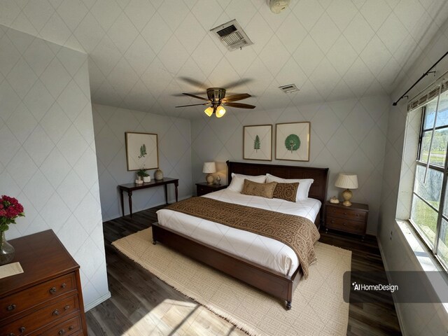 385 Warner St, Bridge City, TX 77611 - bedroom featuring wood finished floors and a ceiling fan