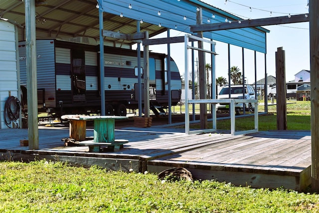 dock area with a wooden deck