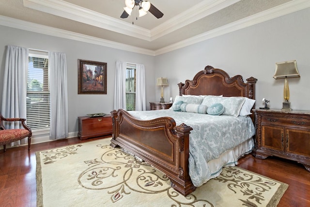 2425 Amberwood Dr, Beaumont, TX 77713 - bedroom featuring a raised ceiling, wood finished floors, and multiple windows