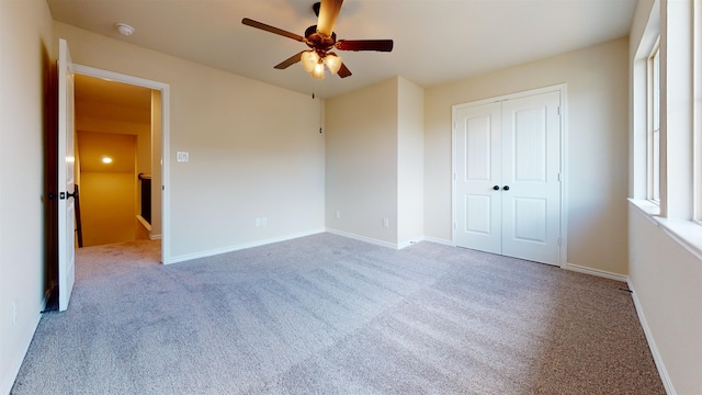 175 Sycamore Ct, Lumberton, TX 77657 - unfurnished bedroom featuring carpet floors, a closet, and a ceiling fan