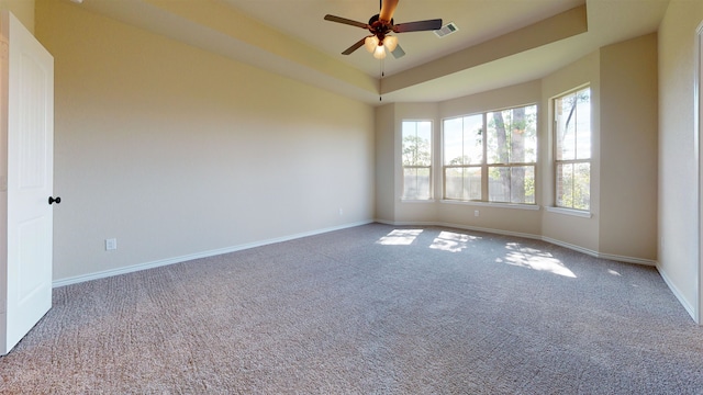 175 Sycamore Ct, Lumberton, TX 77657 - unfurnished room with carpet floors, ceiling fan, and a raised ceiling