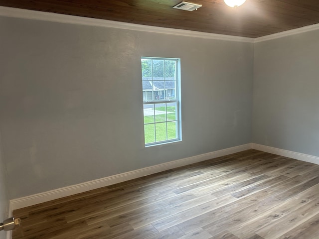 127 Hilldale Dr, Nederland, TX 77627 - unfurnished room with wood finished floors, crown molding, baseboards, and wood ceiling