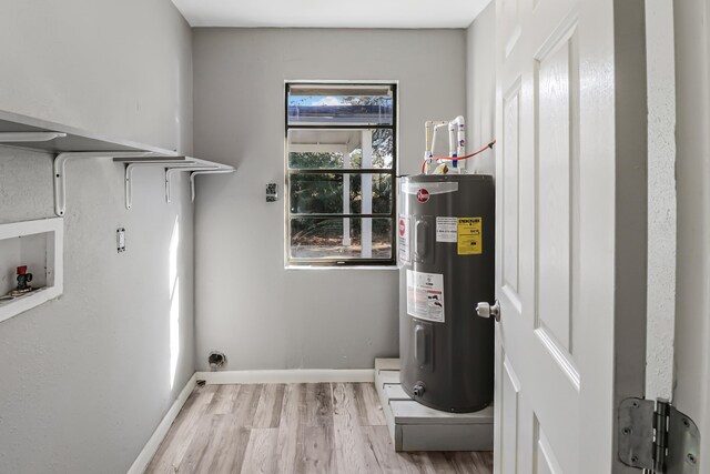 utility room with electric water heater