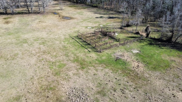 aerial view with a rural view