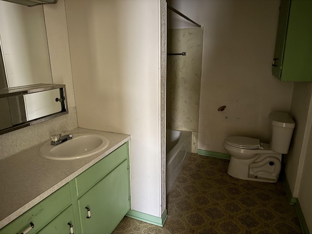 full bathroom with vanity, toilet, and shower / bath combination