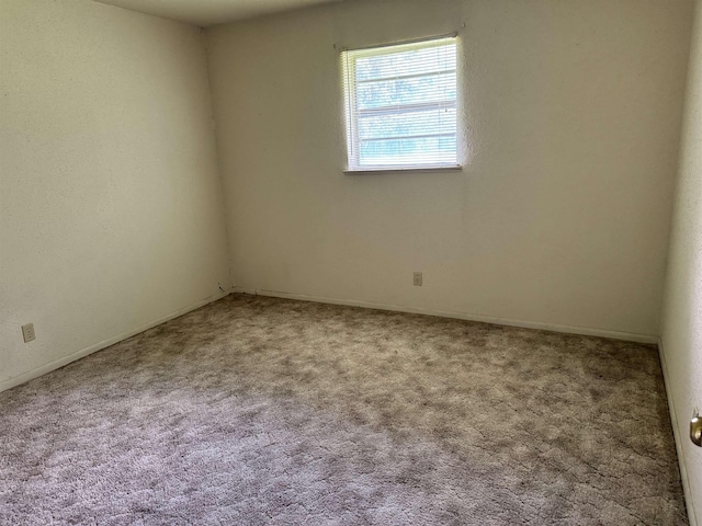 unfurnished room featuring light carpet