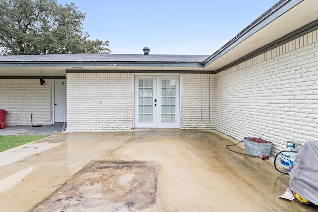 view of patio featuring french doors