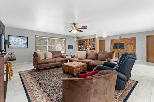 216 W Circuit Dr, Beaumont, TX 77706 - living room featuring a ceiling fan
