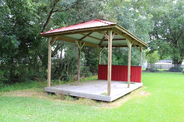 619 Carolyn St, Winnie, TX 77665 - view of yard with a gazebo and a deck