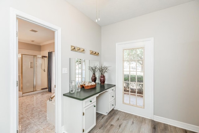 entryway with light wood-type flooring