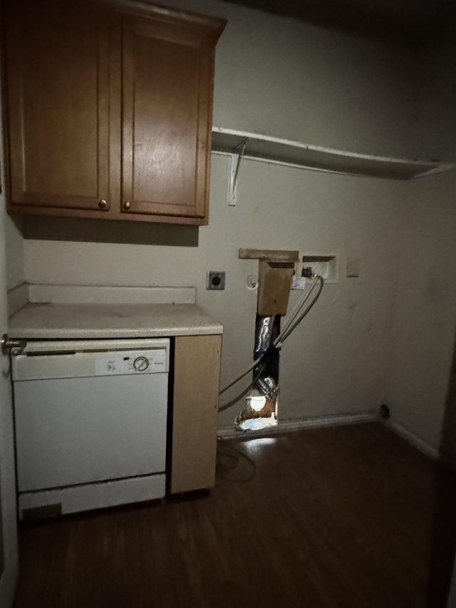 320 W Railroad Ave, China, TX 77613 - laundry room with hookup for a washing machine, hookup for an electric dryer, and dark wood-style floors