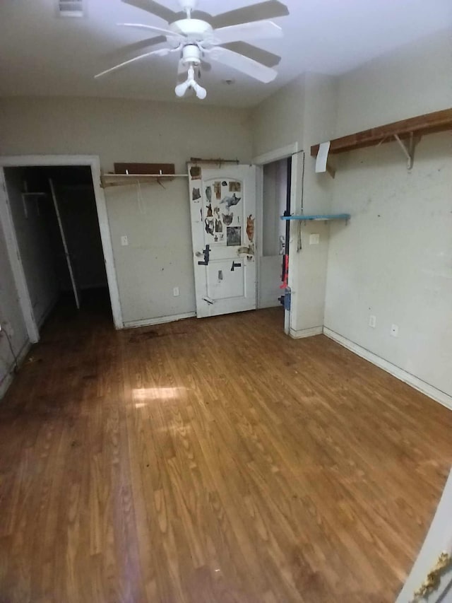 320 W Railroad Ave, China, TX 77613 - unfurnished bedroom featuring wood finished floors and ceiling fan