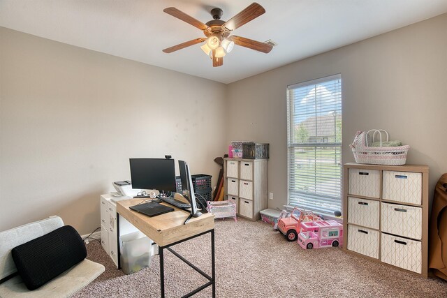232 Spring Brook Ct, Lumberton, TX 77657 - carpeted office space with ceiling fan