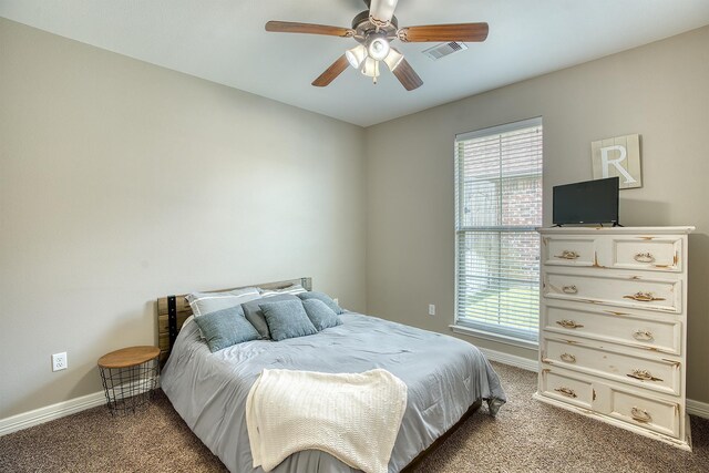 232 Spring Brook Ct, Lumberton, TX 77657 - bedroom with carpet, baseboards, multiple windows, and a ceiling fan