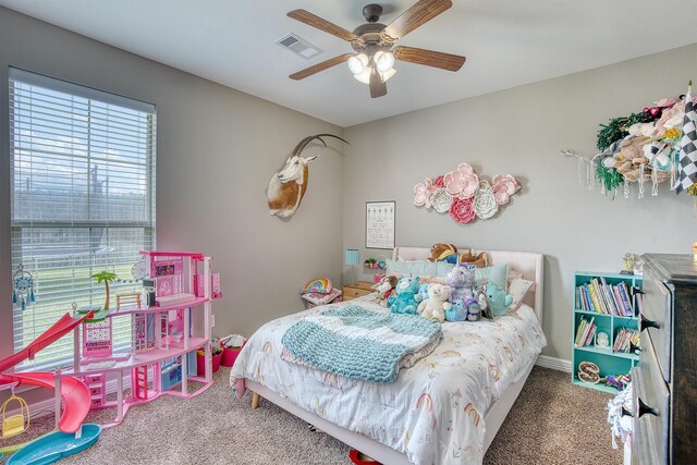 232 Spring Brook Ct, Lumberton, TX 77657 - bedroom featuring carpet floors, ceiling fan, and baseboards