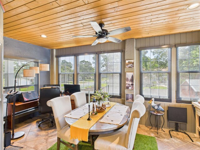 650 Sudduth Dr, Bridge City, TX 77611 - sunroom / solarium with wooden ceiling, healthy amount of natural light, recessed lighting, and tile patterned floors