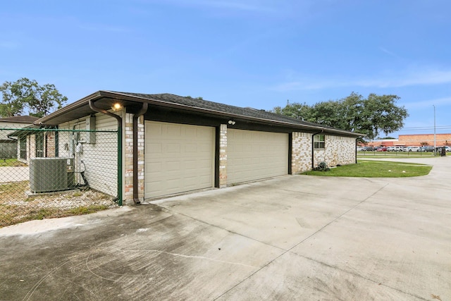 garage with cooling unit