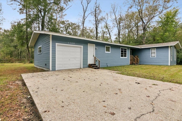 ranch-style home with a front yard