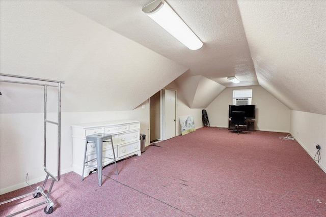 6006 Hazelwood Dr, Orange, TX 77632 - additional living space featuring lofted ceiling, light carpet, and a textured ceiling