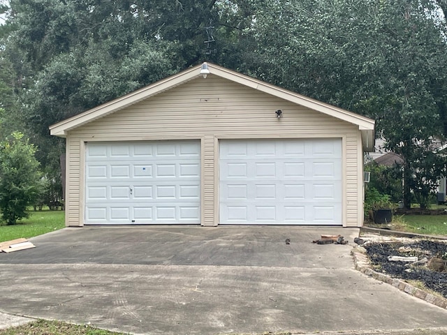 view of garage