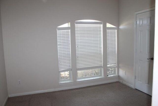 spare room with baseboards and carpet