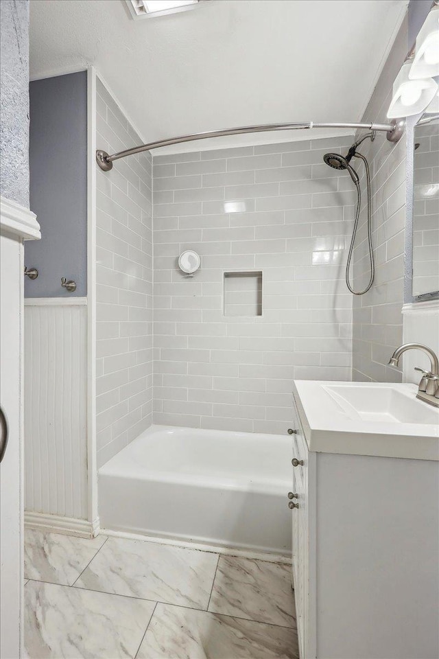 2342 Briarcliff Dr, Beaumont, TX 77706 - full bath featuring marble finish flooring, bathtub / shower combination, and vanity