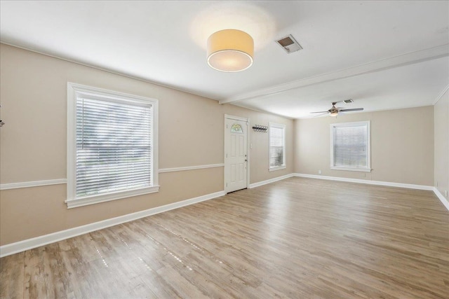 2342 Briarcliff Dr, Beaumont, TX 77706 - unfurnished room featuring wood finished floors, baseboards, and a ceiling fan