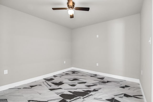 unfurnished room with ceiling fan