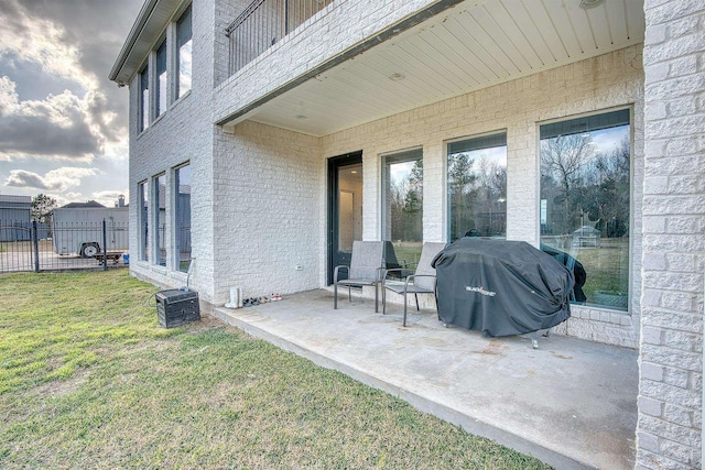 view of patio / terrace with area for grilling