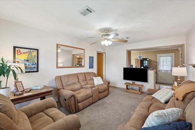 595 Blanton Pl, Beaumont, TX 77707 - living area featuring carpet and ceiling fan
