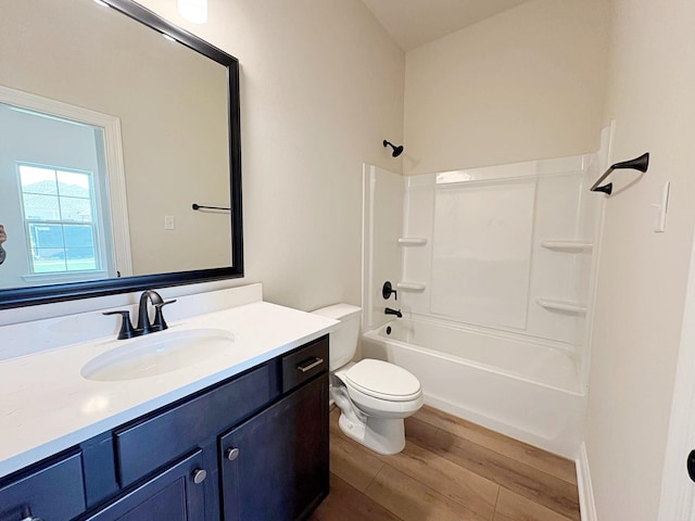 1240 Little Cypress Loop, Orange, TX 77632 - full bath with wood finished floors, toilet, vanity, and shower / tub combination