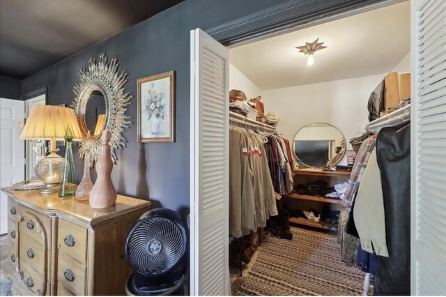 view of walk in closet