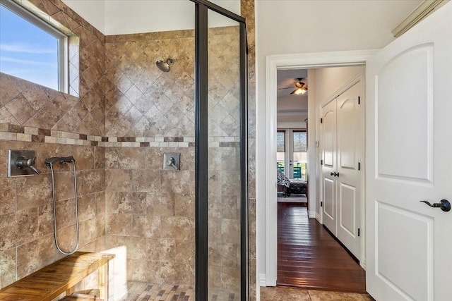 bathroom featuring an enclosed shower