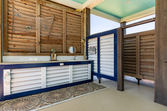 view of patio featuring a sink