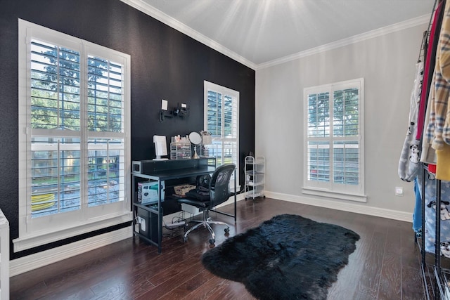 390 N Major Dr, Beaumont, TX 77706 - office space with wood finished floors, crown molding, and baseboards