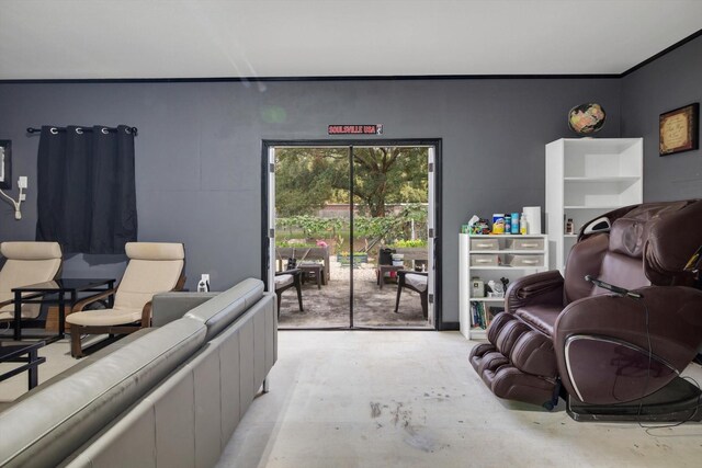 390 N Major Dr, Beaumont, TX 77706 - living room featuring concrete floors
