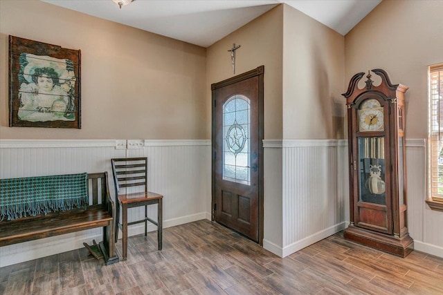 foyer featuring hardwood / wood-style flooring and a healthy amount of sunlight