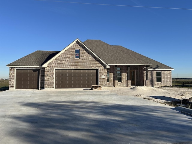 view of front of house with a garage