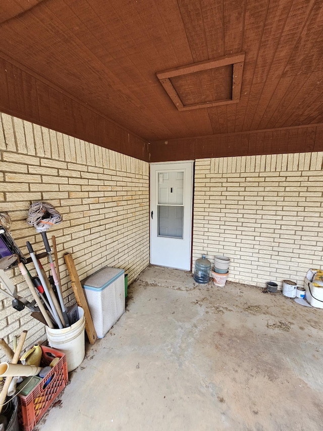 doorway to property with a patio