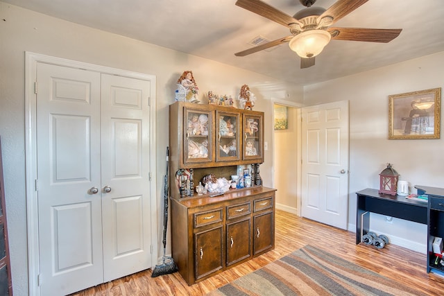 interior space with light hardwood / wood-style flooring