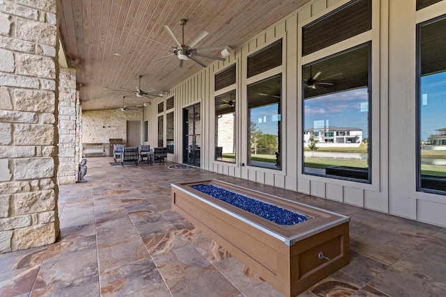 view of patio / terrace with ceiling fan