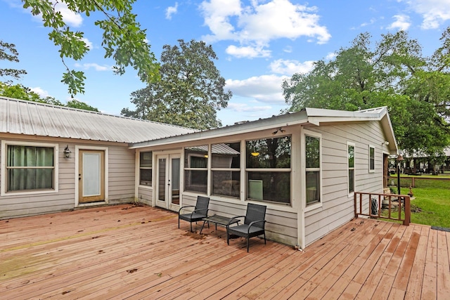deck featuring french doors